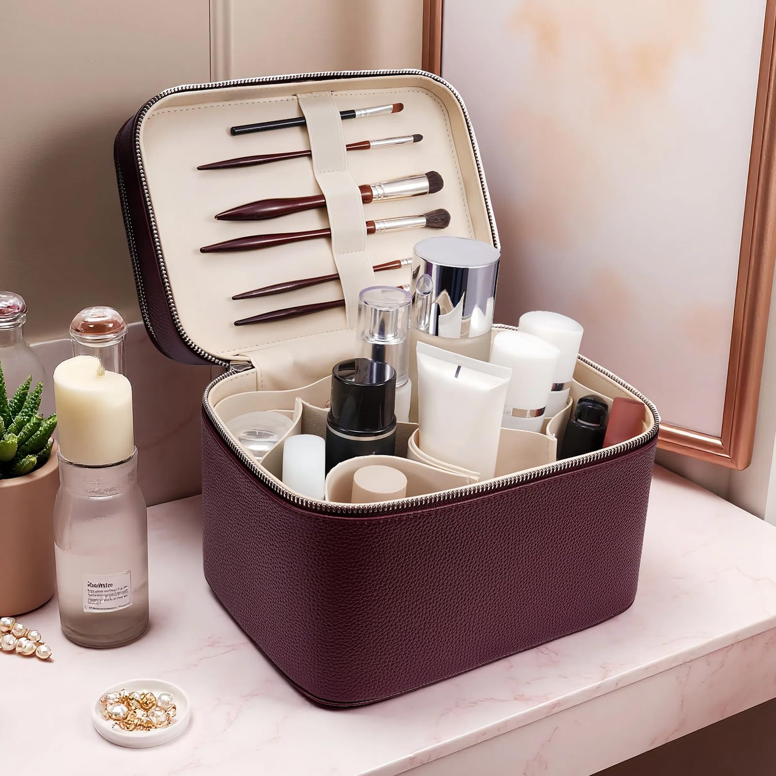 Doble capa nueva bolsa de maquillaje profesional portátil paquete de herramientas de cuidado de la piel belleza belleza pestañas caja de almacenamiento bolsa de maquillaje multipartícula
