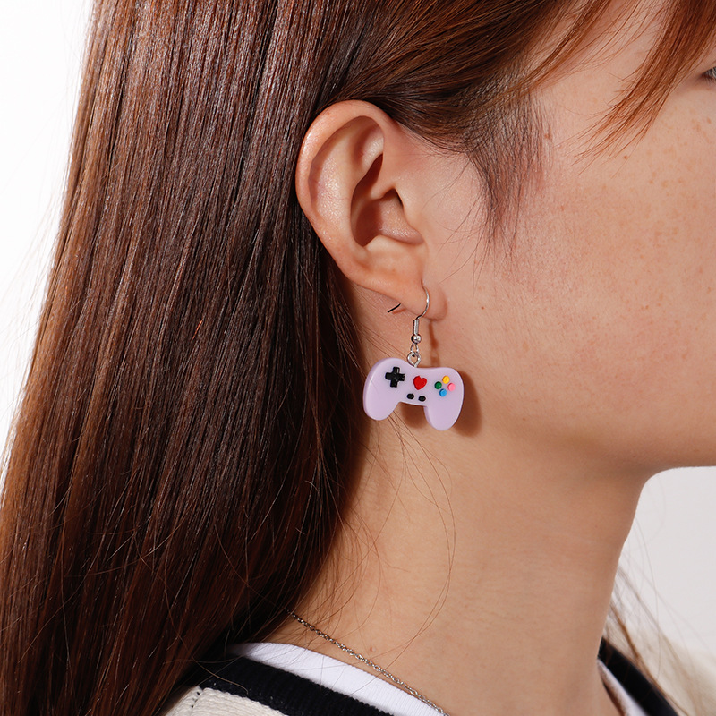 1 Pair Sweet Geometric Plastic Resin Drop Earrings display picture 4