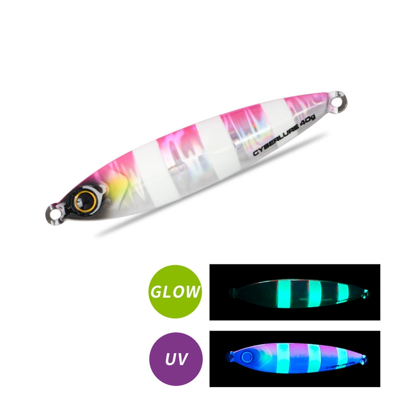 CYBERLURE Tungsten Steel Iron Plate Mackerel Luya Bait Qingdao Sea Fishing Boat Fishing Shore Throwing Mackerel Luminous Iron Plate Bait 112