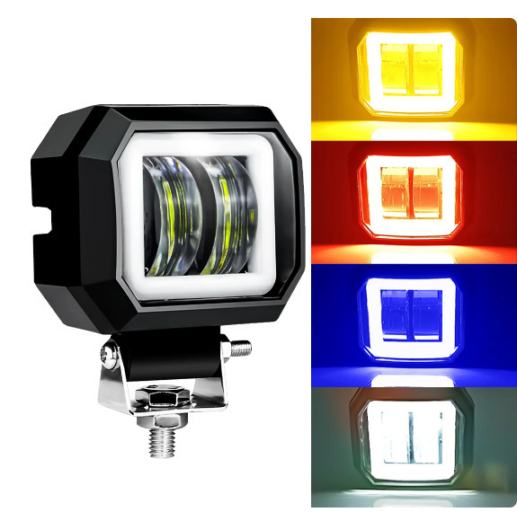 厂家直销 汽车led大灯方形20WLED工作灯带光圈射灯摩托车越野卡车