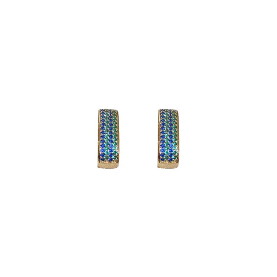Transfronterizos de zircón geometría de diseño de nicho temperamento aretes de moda versátil alta sensación de orejas medievales