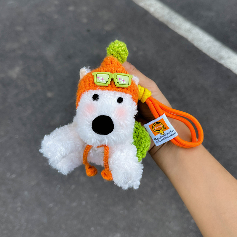 Cute West Highland felpa colgante bolso colgante dibujos animados garabateado cachorro muñeca llavero accesorios regalos creativos