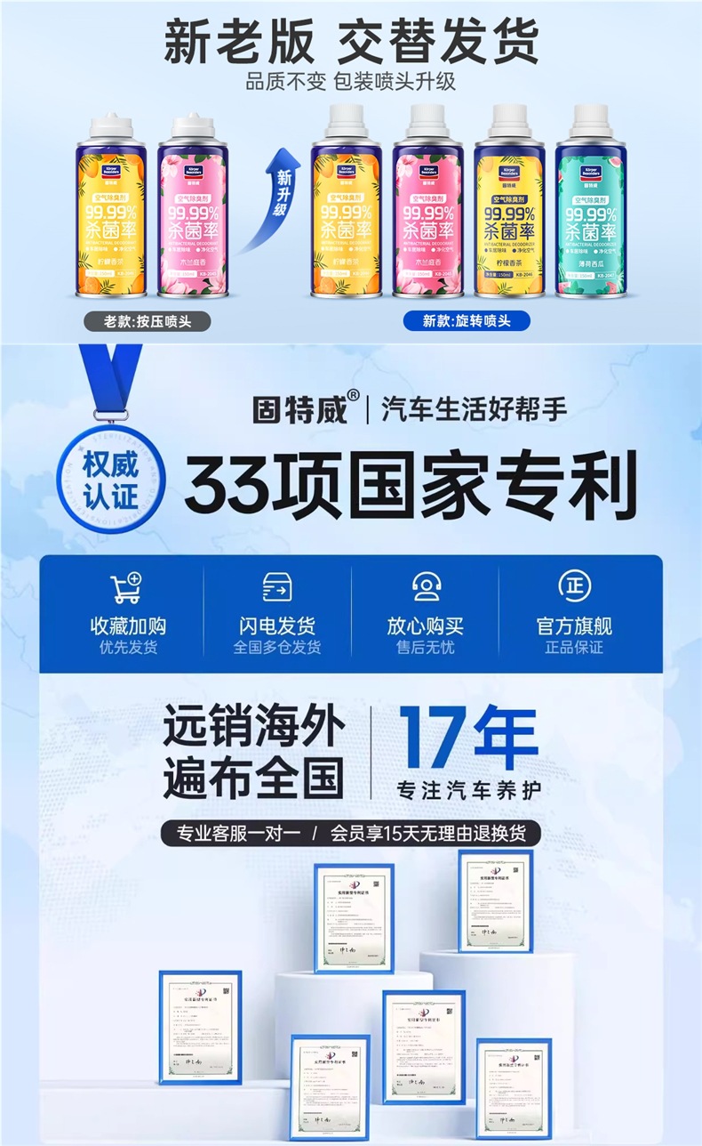 Goodway Car Odor Removal Car Air Conditioner Deodorization Sterilization Air Purification Artifact Deodorizing Freshener Car