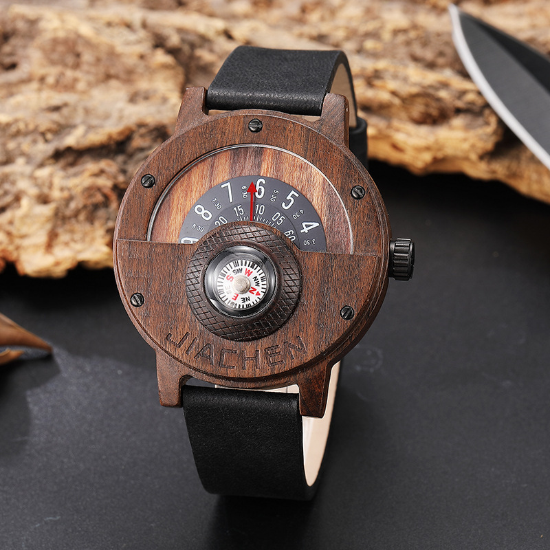 Foreign trade new multi-function compass wooden watches outdoor sports watches men's and women's student watches wholesale