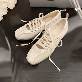 Sheepskin Version ~ Niche Design Genuine Leather Strap Ballet Shoes Flats Mary Jane Shoes Mesh Casual Sneakers Soft Sole