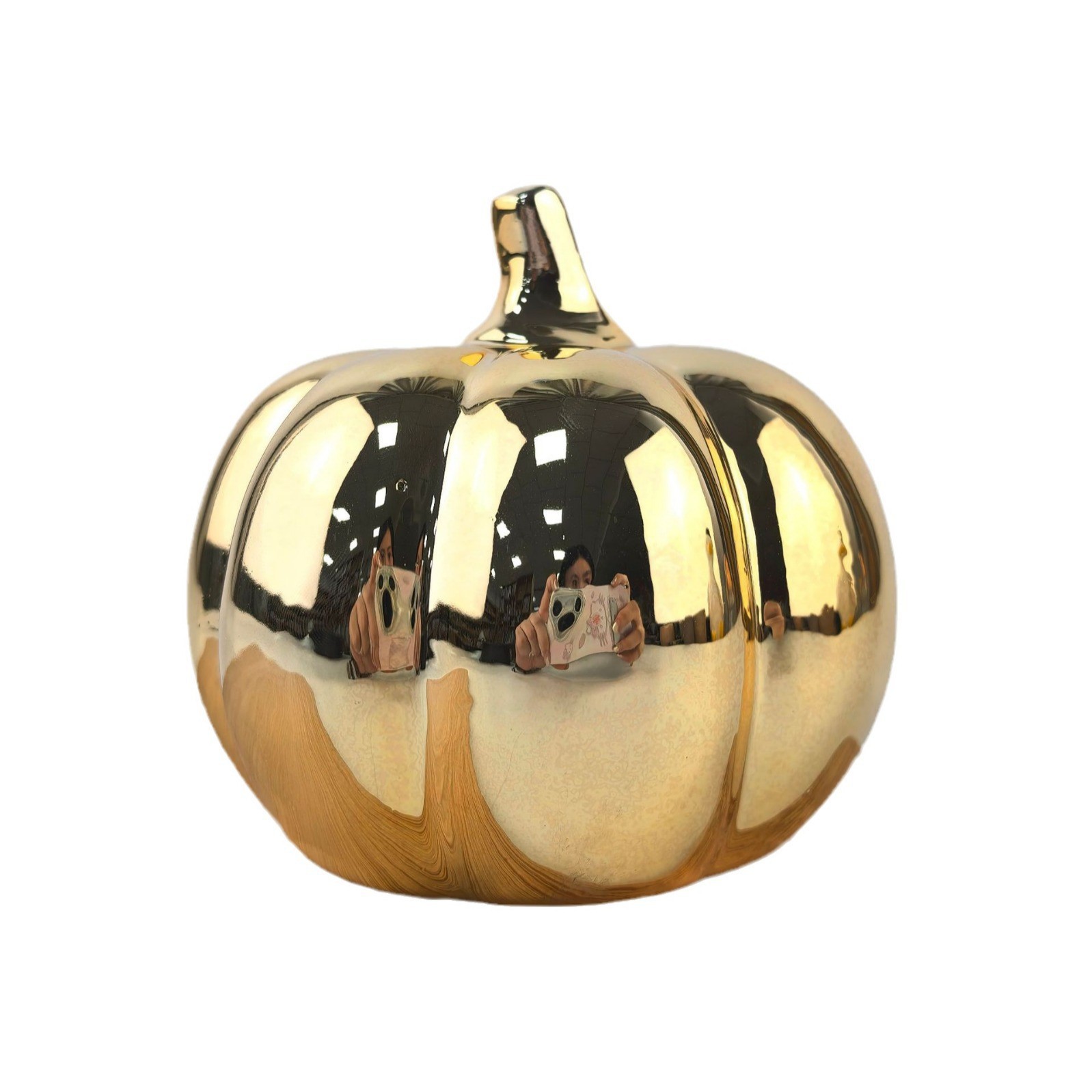 Decoración de Halloween calabaza lámpara decoración escenario Halloween atmósfera galvanizado oro calabaza decoración