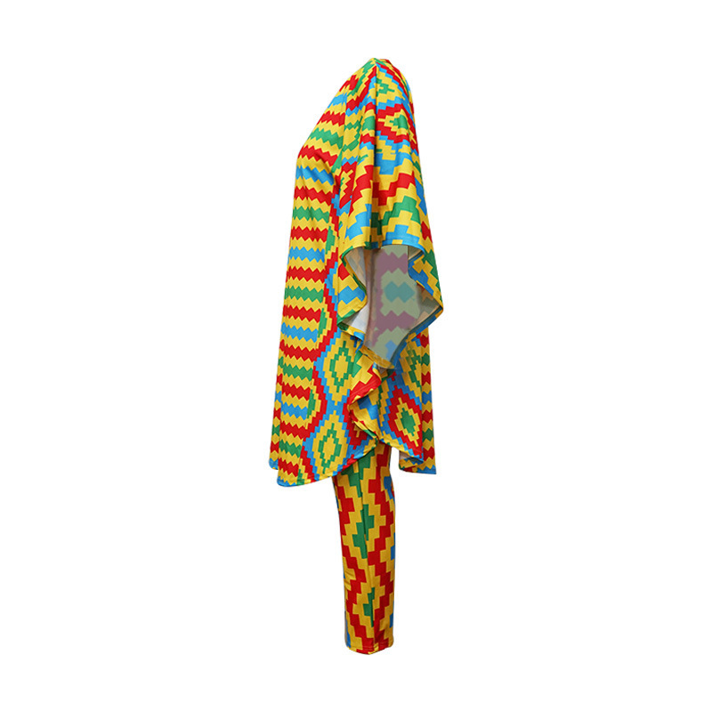 Fall Loose Digital Number Printing African Black People Two Piece Sets