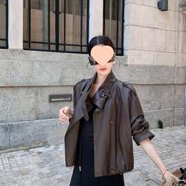 美式复古立领皮衣外套女2026秋季新款宽松气质百搭休闲洋气皮夹克