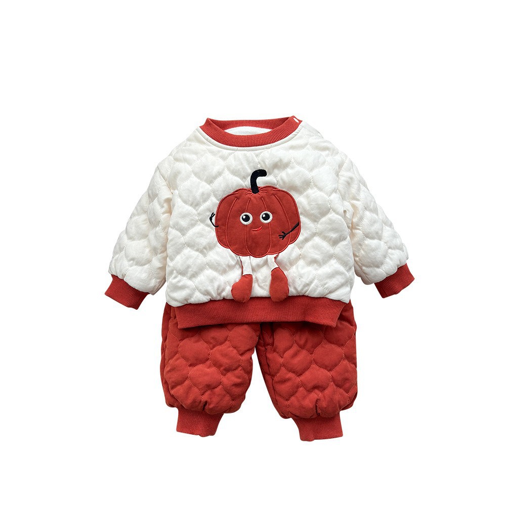 Ropa de bebé otoño e invierno nuevo estilo ropa de algodón para niños de un año traje acolchado de invierno para bebés dividido dos piezas ropa de invierno