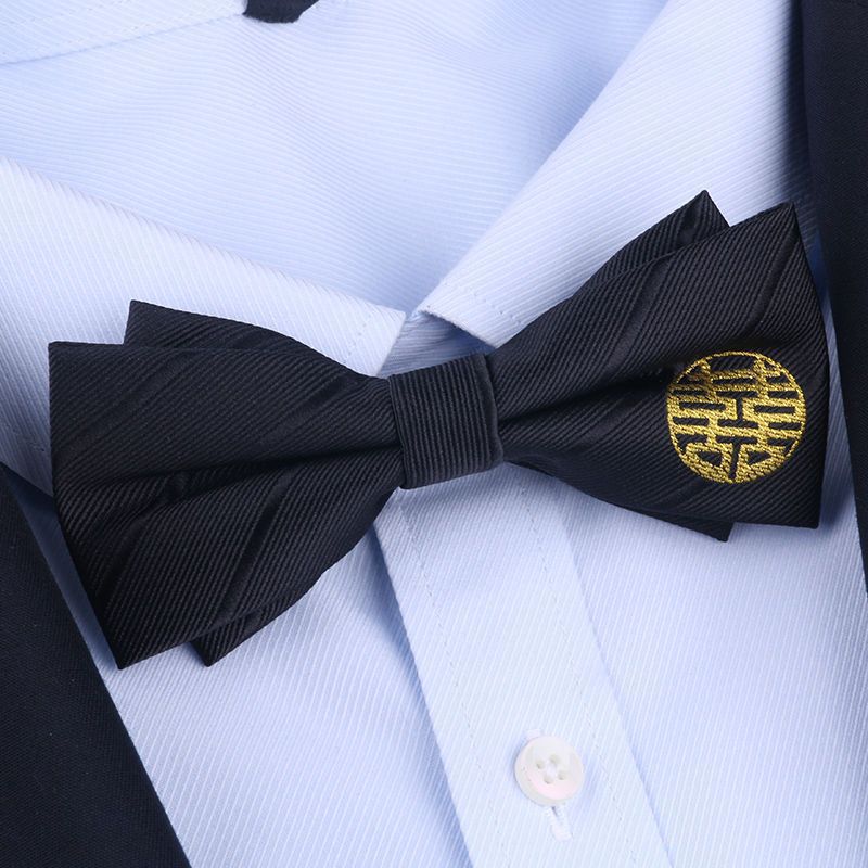 우아한 핫 판매 블랙 라운드 해피 나비 넥타이♢