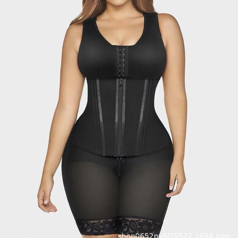 European and American Plus-Size Hourglass Waist Shaping Design One-Piece Tummy Control and Butt-Lifting Body Shaper with 9-Bone Strong Compression and Snap Closure European and American Plus-Size Hourglass Waist Shaping Design One-Piece Tummy Control and Butt-Lifting Body Shaper with 9-Bone Strong Compression and Snap Closure