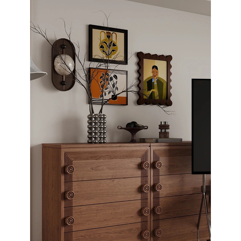 高级感中古风民宿装饰画异形层次感复古小众挂画室内手工组合壁画