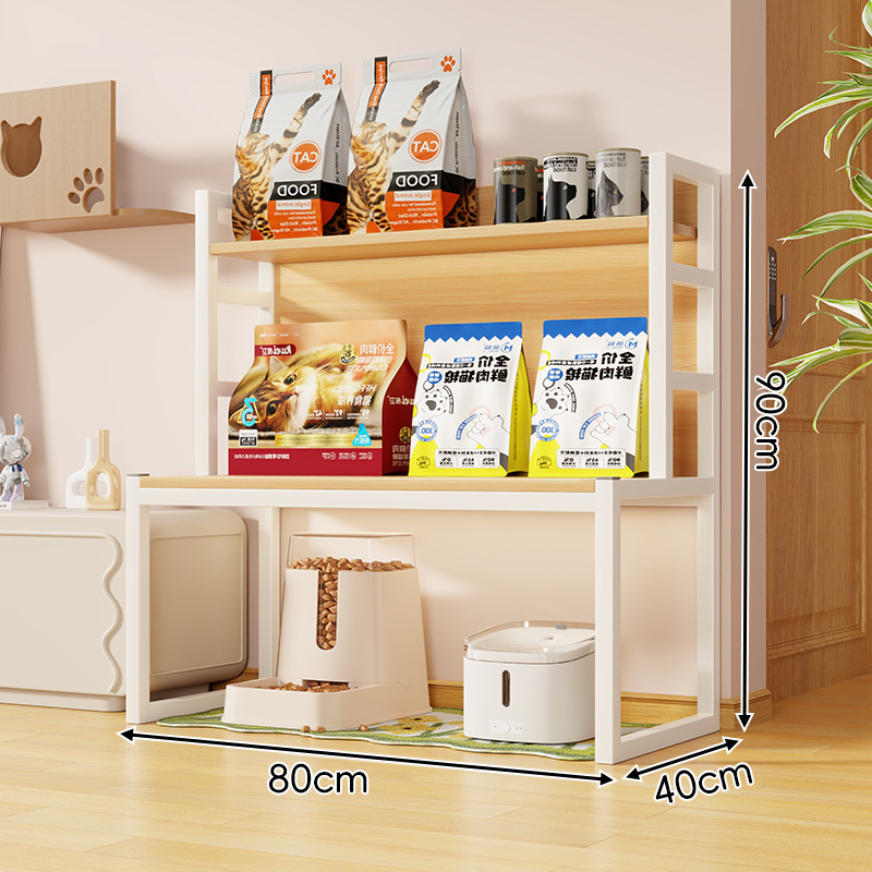 Estante Organizador Multicapa para Gatos de Acero y Madera para Sala de Estar