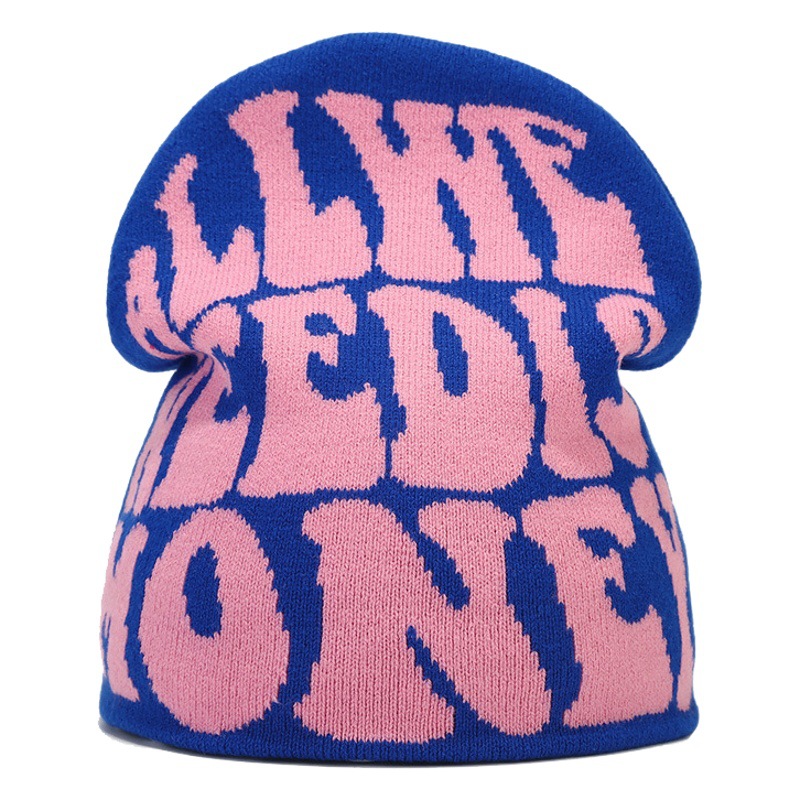 Gorro de lana Y2K estilo 2025 para hombre y mujer con letras jacquard, gorro de punto personalizado de moda hip-hop, gorro de celebridad de internet
