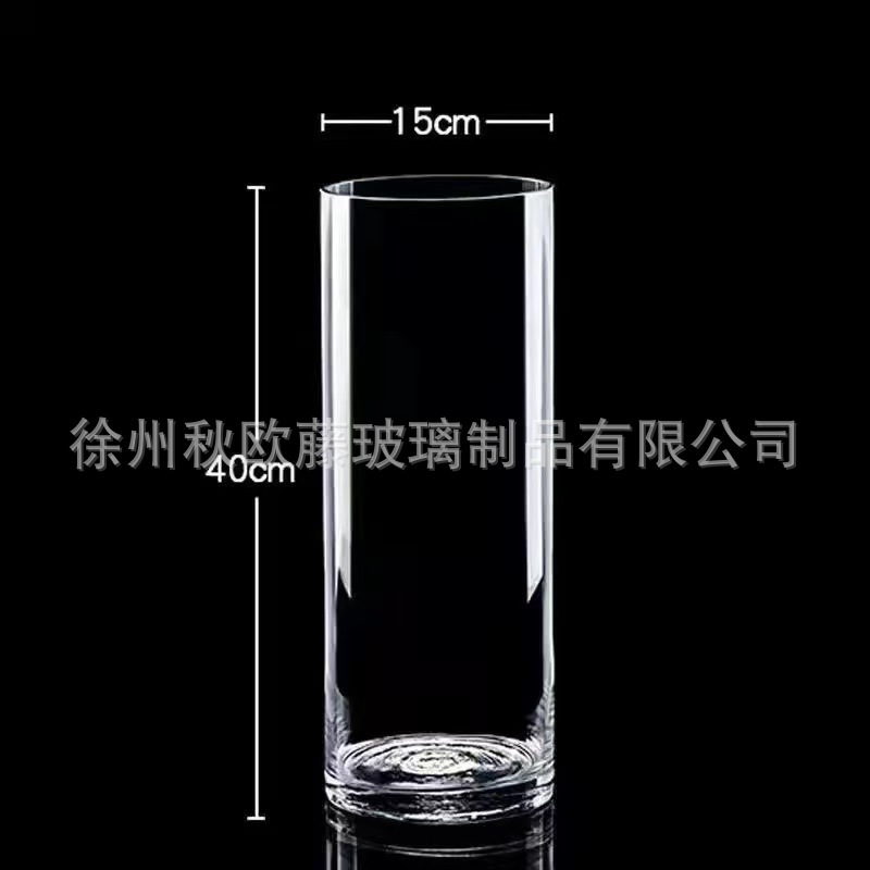 大号透明直筒玻璃花瓶批发客厅落地富贵竹鲜花水培花器摆件ins风|undefined