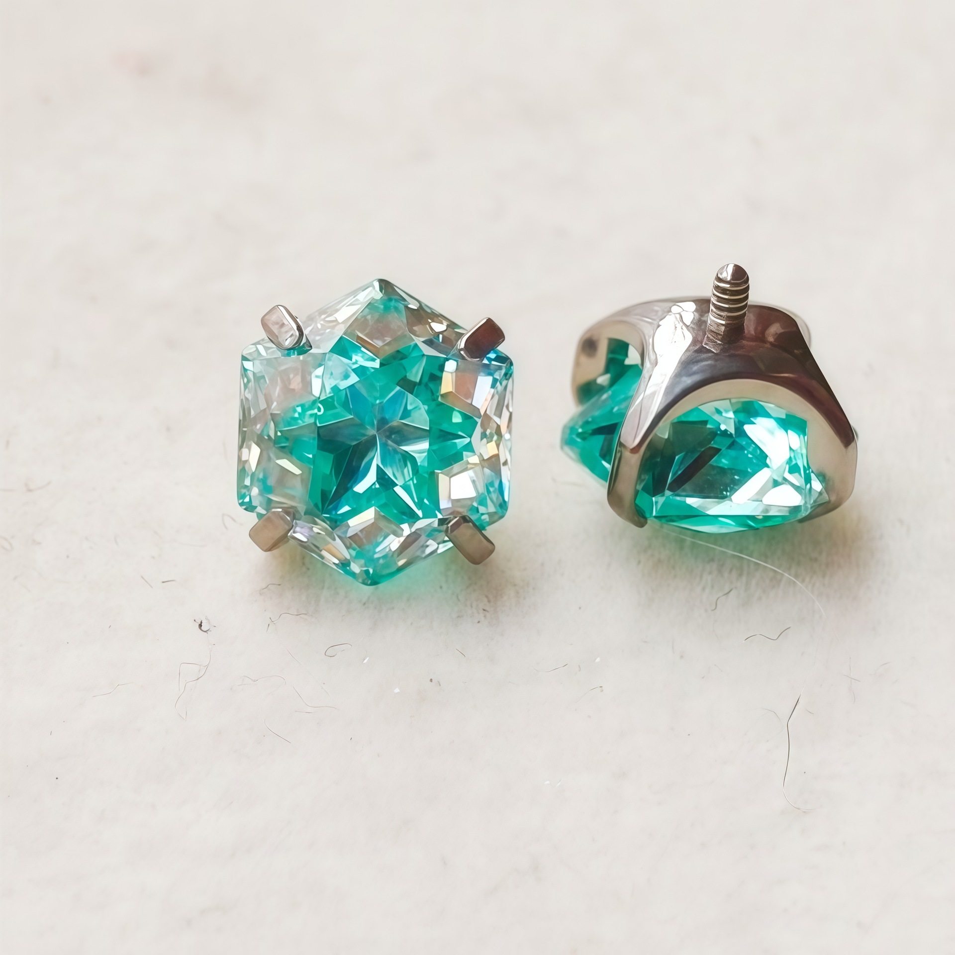 Pointed titanium steel lip stud product view