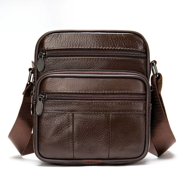 Marant Men's Genuine Leather Crossbody Bag, Vertical Style, Top-Layer Cowhide, Single Shoulder Men's Bag, Trendy, Compliant with European Regulations, Cross-Border Customization