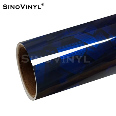 Carbon Silver Fiber Center Console – Automotive Film - 15217-m-pet-glitter-flower-carbon-blue