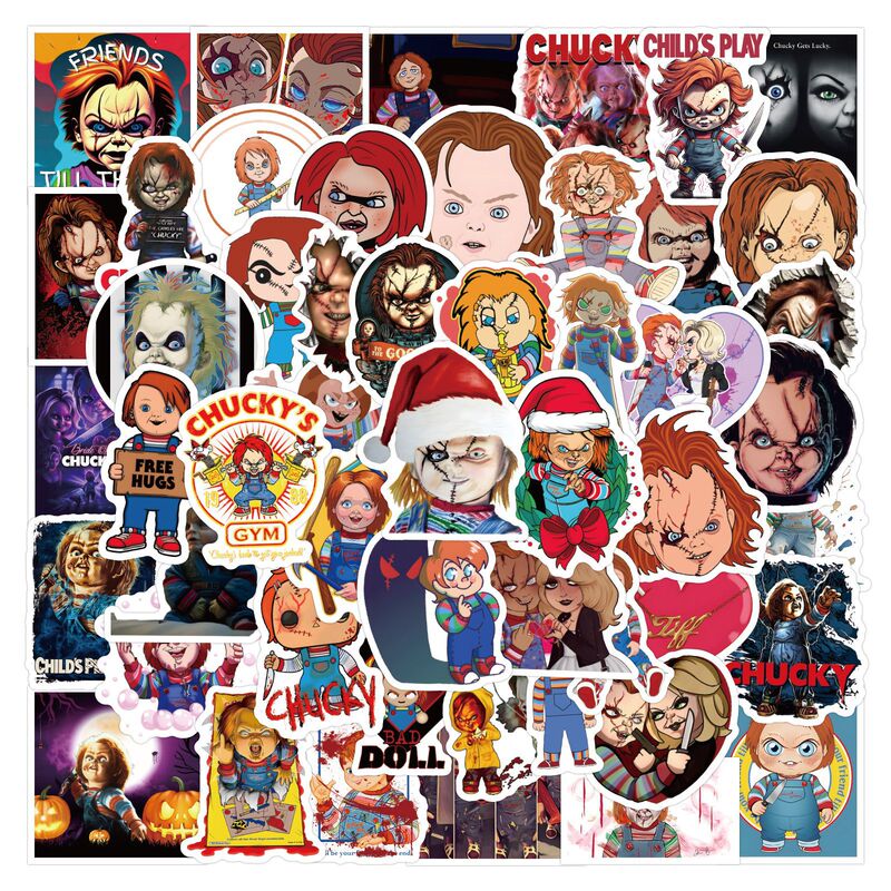 60 sheets American horror movie thriller character chucky sticker notebook scooter decoration personality sticker