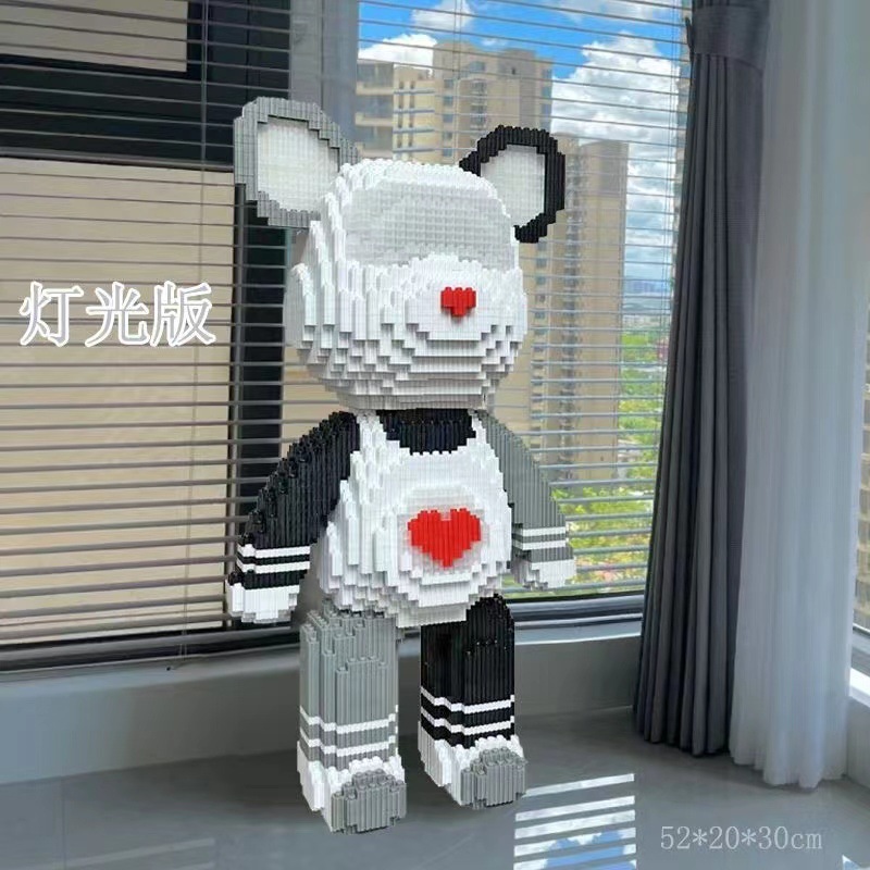 特大サイズのブロックベア、暴力的なブロックベア、ブロックおもちゃ、リビングルームの飾り、ネットで話題のベアの置物|undefined
