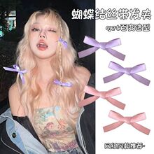 甜美蝴蝶结发夹百搭织带网红侧边碎发夹韩版简约新款少女心发夹