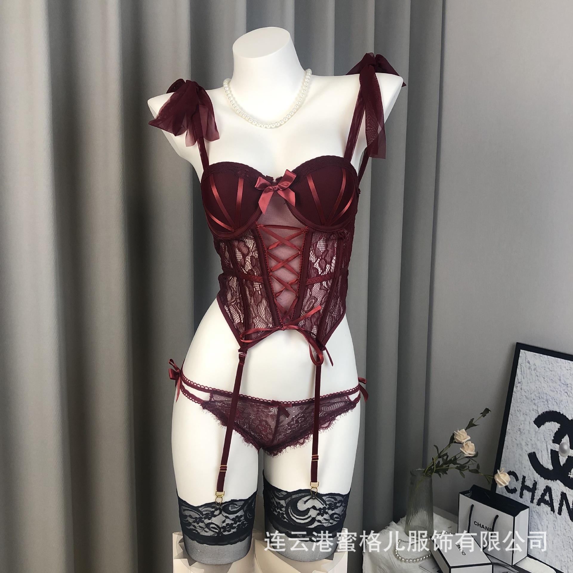 Sexy Lingerie Bed-Flirting Vest Set 2025 New Style Sleepwear, Small Chest Enhancement, No-Removal Uniform Temptation, Thin Style