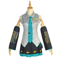 Виртуальный идол Хацунэ Мику кос костюм MIKU официальный костюм из лакированной кожи косплей двумерный аниме девушка JK костюм