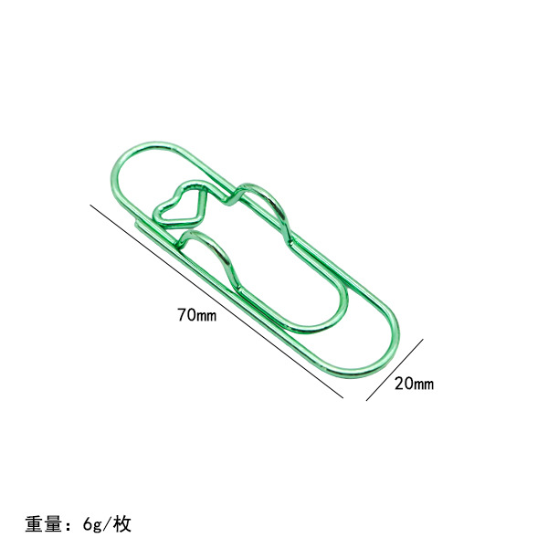 Clip de bolígrafo con forma de corazón colorido transfronterizo, clip de metal multifuncional creativo para cuaderno, portalápices portátil, accesorio para cuaderno, artículo de papelería.