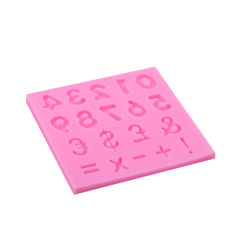 Adición de símbolos aritméticos digitales, resta, multiplicación y división modelado molde de silicona horneado creativo pastel de fondant chocolate molde decorativo