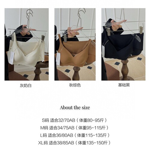 Ladies' High-End Set Silk Soft Support Bra Pure Color Seamless Simple Thin Strap Underwear Set
