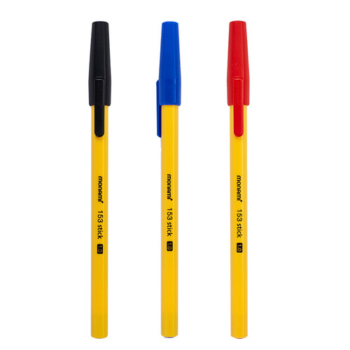 Monami 1.0mm Bullet Pen Clip, Monami Doodle Yellow Barrel Ballpoint Pen, 01008K