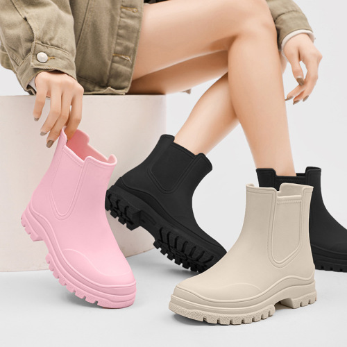 Cross-border fashion Korean style rain boots for women TPR high-grade material water shoes non-slip and wear-resistant kitchen non-slip rubber shoes for women