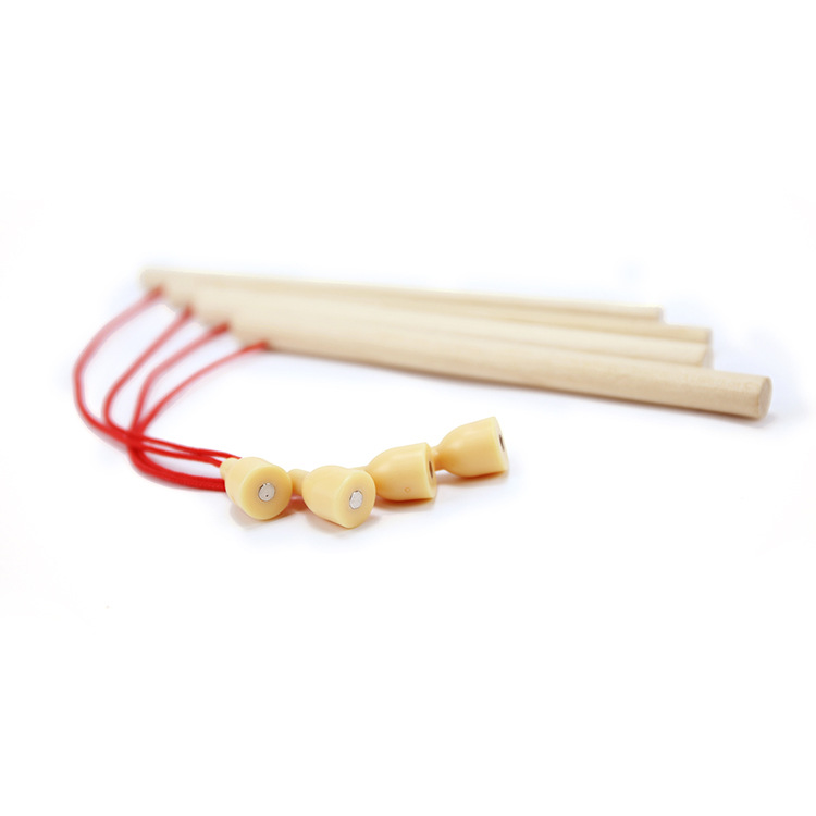 Caña de pescar magnética de madera para niños fuerte magnética educativa práctica accesorios de juguete fábrica de madera jardín de infantes pesca para bebés