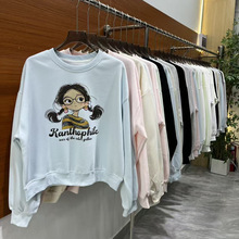 十三行高品质常规修身圆领卫衣春秋季长袖卡通可爱25上衣女装批发