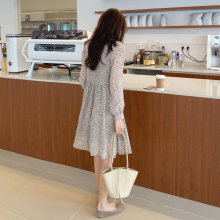 2025入秋上新优美碎花连衣裙女收腰显瘦气质休闲长袖小个子显高裙