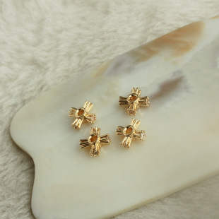14k����ɫʮ�ּ��ʯ���� diy�ֹ��Ʒ��� �ĽǴ����Ƭ����