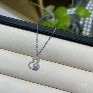 6-7mm天然淡水珍珠项链葫芦款s925纯银链简约诸暨女套装礼极强光