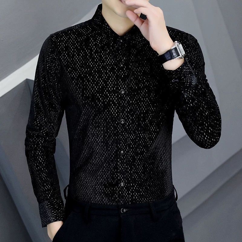 Northern Wolf High-End Men's Thick Long-Sleeve Shirt for Autumn and Winter, Stylish Men's Fashion Shirt, New Velvet Casual Wear Northern Wolf High-End Men's Thick Long-Sleeve Shirt for Autumn and Winter, Stylish Men's Fashion Shirt, New Velvet Casual Wear