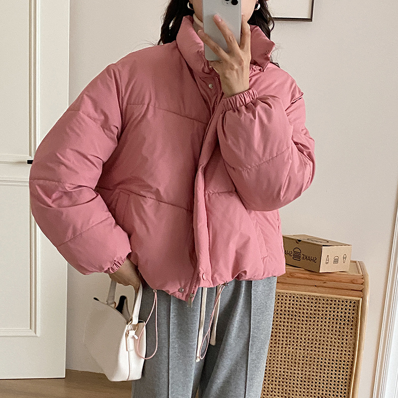 2025 ropa de algodón femenina ultra corta otoño invierno nuevo pequeño engrosado estilo coreano suelto ropa de pan de algodón chaqueta de algodón