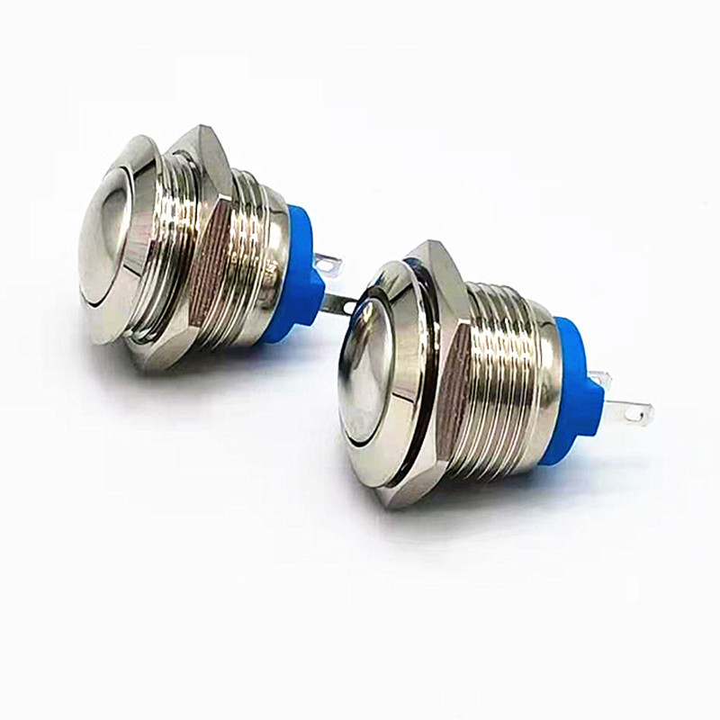 工厂直销圆金属按钮开关可带灯工业按钮按键一体多用金属高端开关