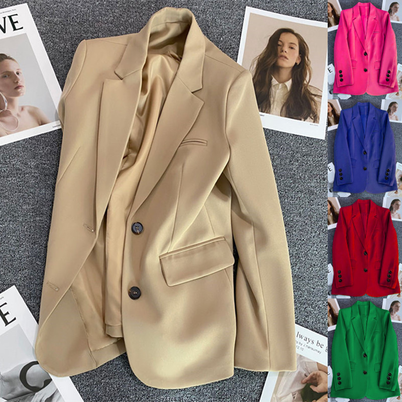 Khaki Blazer for Women 2026 Spring and Autumn New Casual Stylish Street-Style Korean Version Suit Jacket for Women