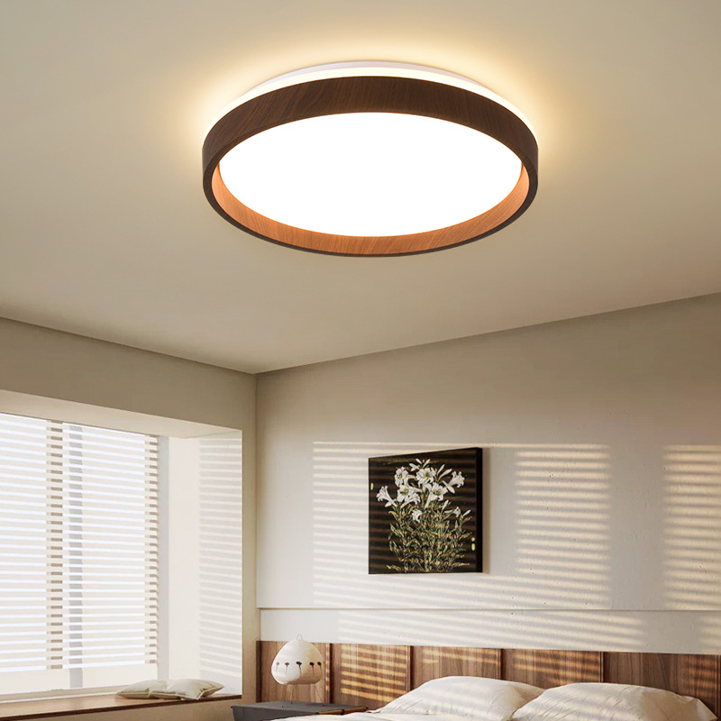 Gran vista jardín sala de estar lámpara de techo color nuez retrógrado minimalista sala de estudio comedor sala de protección de ojos lámparas 357L