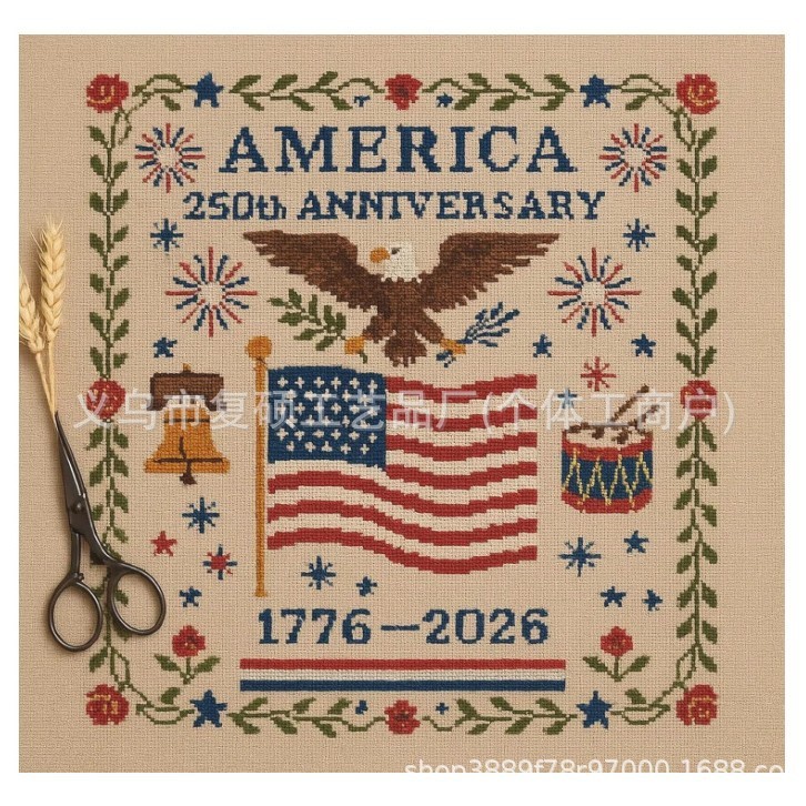250th Anniversary of America Cross Stitch Kit 美国周年十字绣|undefined