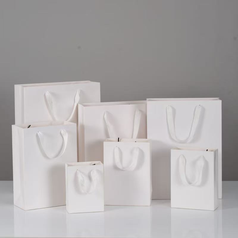 白卡手提袋白色服装包装袋子眼镜化妆品礼品袋纸袋手拎袋礼袋