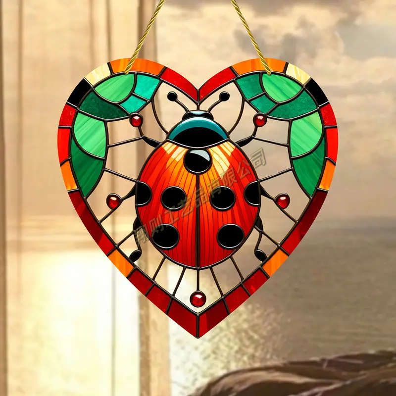 52g Weight Simple Style Artistic Heart Shape Life Tree Flower Arylic Pendant Window Accessories