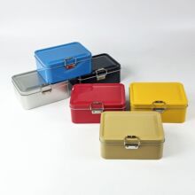 马口铁方形翻盖单扣铁盒文具渔具小物件桌面收纳盒饼干糖果包装盒