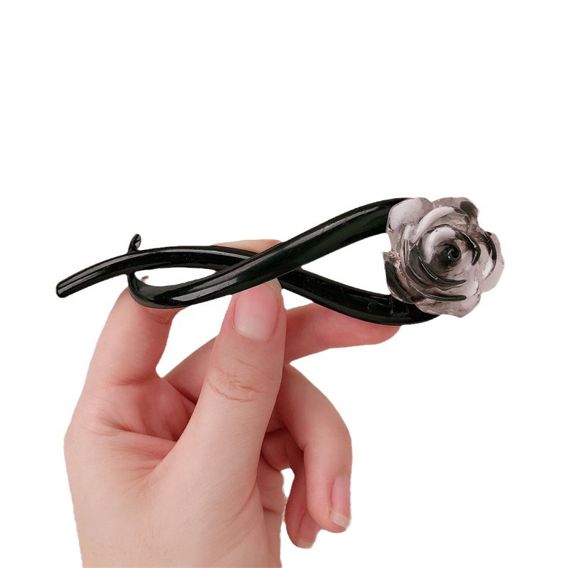 Nuevo estilo chino tinta flor torsión clip de cabello de brazo de cabello dispositivo de cabello detrás de la cabeza más clip de cabello de mitad de brazo