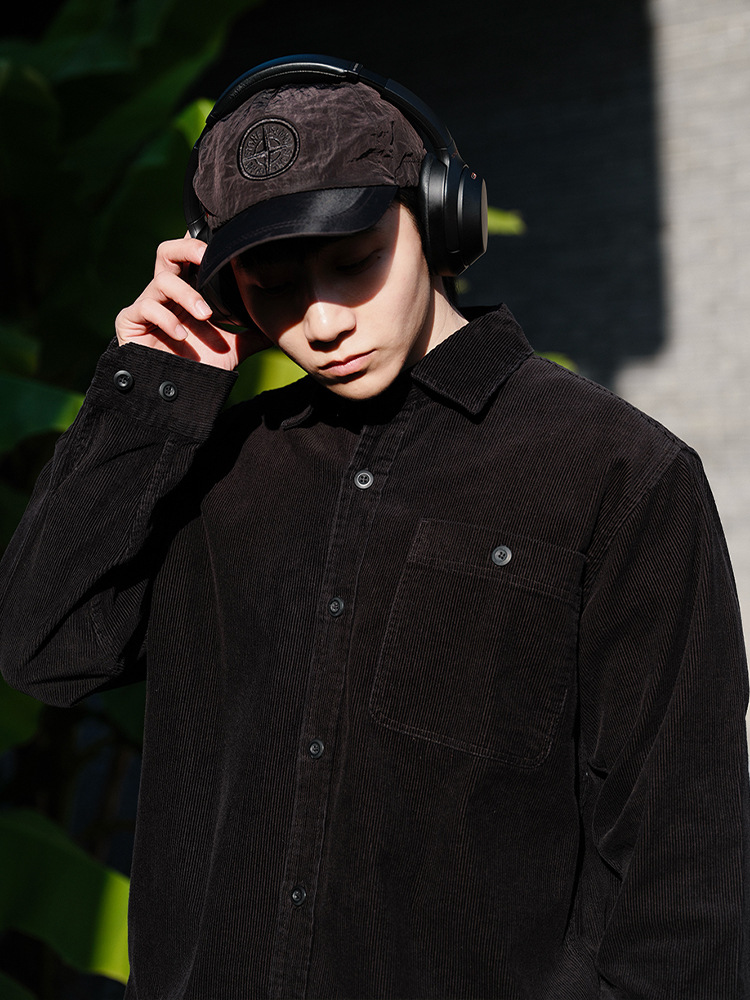 TRS メンズ丨24AW 秋冬レトロウォッシュシャツストリップルーズシルエットシティボーイシャツジャケット男性用