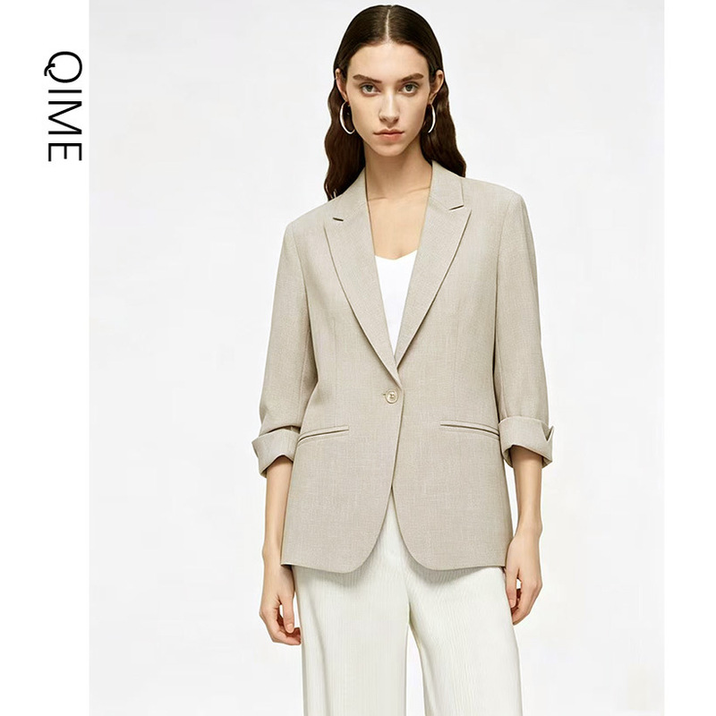 High-Quality Cotton and Linen Blazer for Women, 2026 New Style, Women's Clothing, Three-Quarter Sleeve Slim-Fit Jacket, Premium Women's Fashion Wholesale High-Quality Cotton and Linen Blazer for Women, 2026 New Style, Women's Clothing, Three-Quarter Sleeve Slim-Fit Jacket, Premium Women's Fashion Wholesale