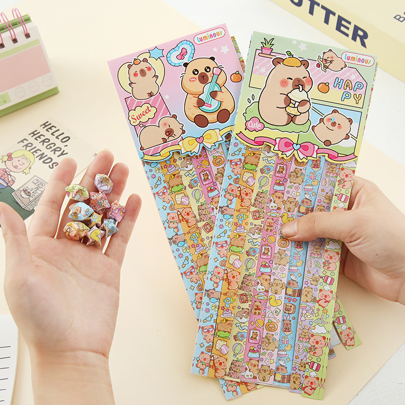 Nuevo Capi nocturno estrellas y rayas de origami estudiantes de primaria DIY todo el cielo origami hecho a mano para niños impresión origami